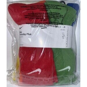 Nike Mens Everyday Performance Training PLUS Crew Socks 6 Pairs DRI-FIT Men 8-12